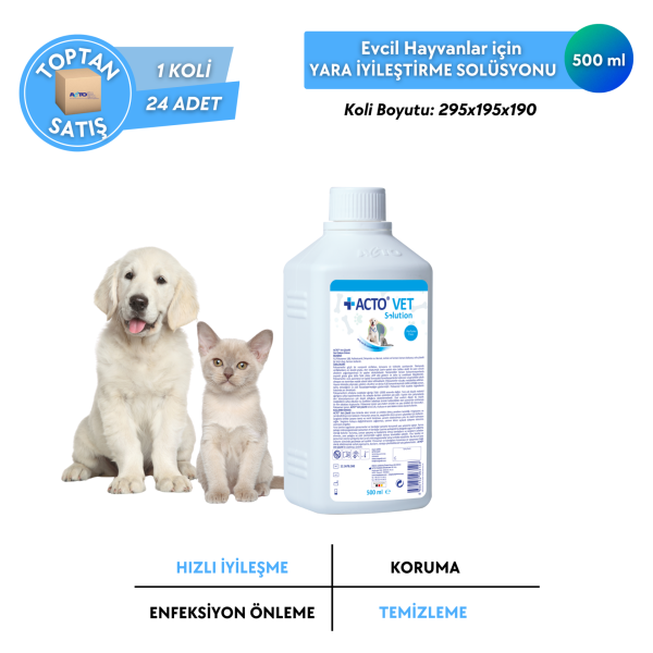 ACTO® VET SOLUTION Kedi-Köpek için Yara Bakım Solüsyonu - Toptan Satış 500 ml