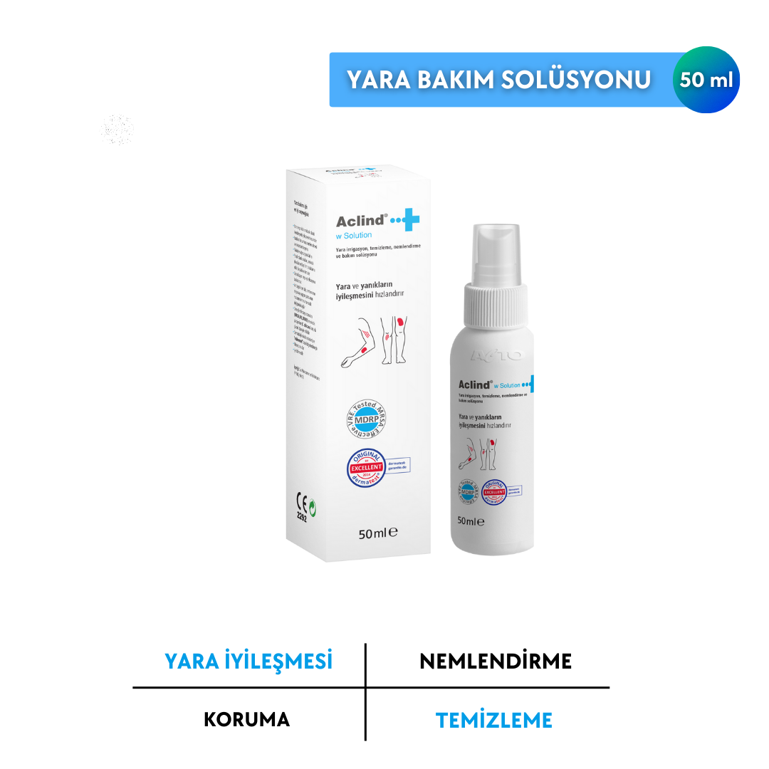 Aclind W Solution 50 ml | Yara & Yanık Bakım ve Onarım Solüsyonu