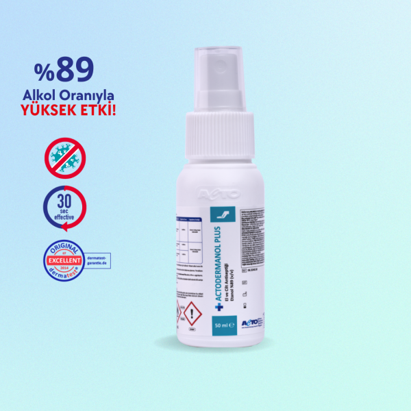 ACTODERMANOL® PLUS (El ve Cilt Antiseptiği %89 (v/v) Etanol) - Toptan Satış 100 ml