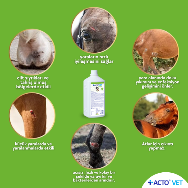 ACTO® VET SOLUTION 1L Büyükbaş Hayvanlar için Yara Bakım Solüsyonu