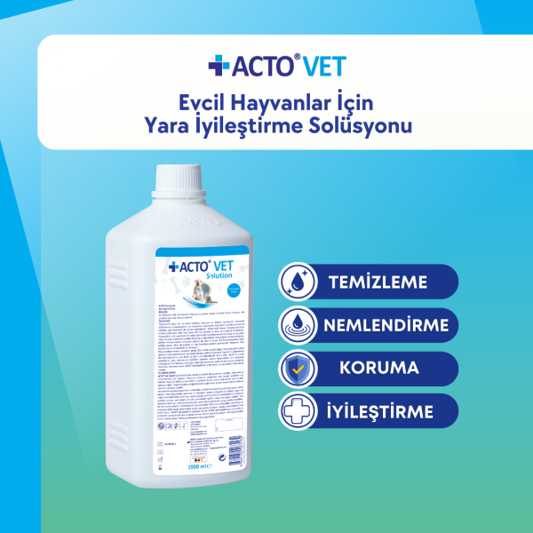 ACTO® VET SOLUTION 1L Kedi-Köpek için Yara Bakım Solüsyonu