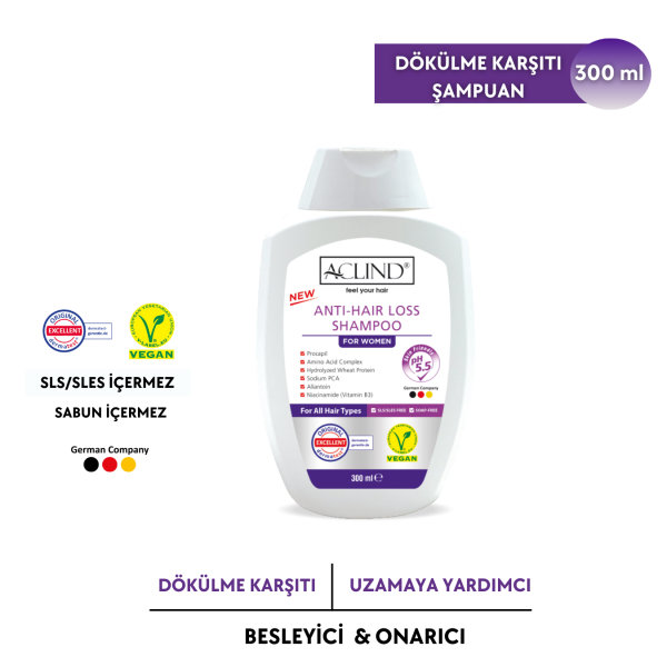 ACLIND® ANTI-HAIR LOSS SHAMPOO Kadın Saç Bakım Şampuanı 300 ml