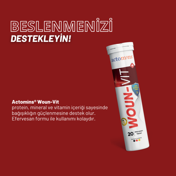 Actomins Woun-Vit | Beslenme Desteği 20 Efervesan Tablet