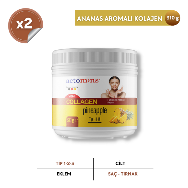 ACTOMINS® Collagen Pineapple - Ananas Aromalı Kolajen 2'li Paket