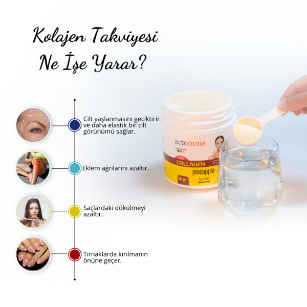 ACTOMINS® Collagen 3 Aylık Ananas Aromalı Kolajen Paket | 3'lü Paket
