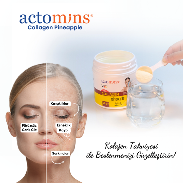 ACTOMINS® Collagen 3 Aylık Ananas Aromalı Kolajen Paket | 3'lü Paket