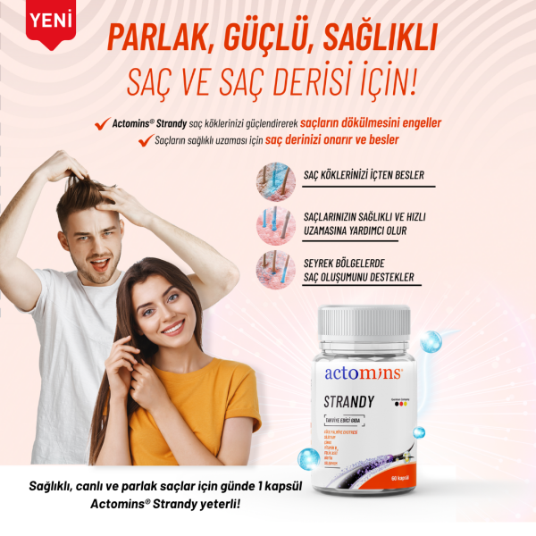 ACTOMINS® STRANDY (Saç Dökülmesine Karşı Takviye Edici Gıda)