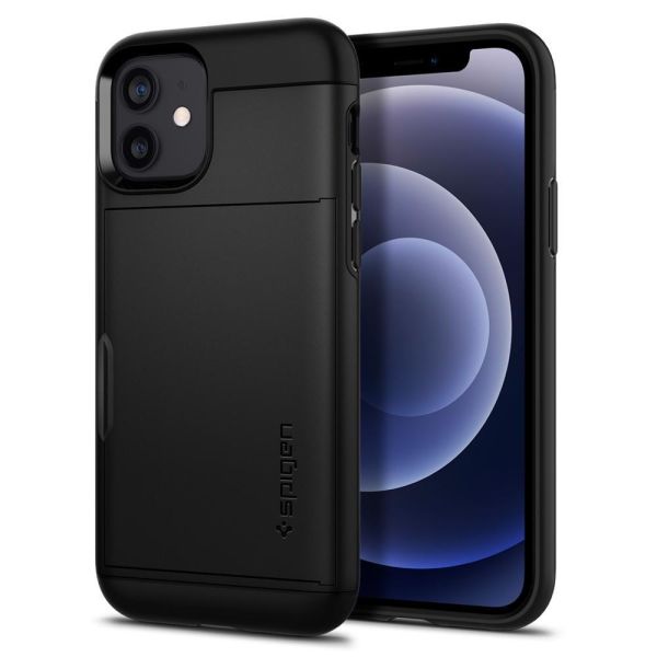 Spigen iPhone 12 Pro / iPhone 12 ile Uyumlu Kılıf Slim Armor CS Black