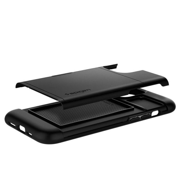 Spigen iPhone 12 Pro / iPhone 12 ile Uyumlu Kılıf Slim Armor CS Black