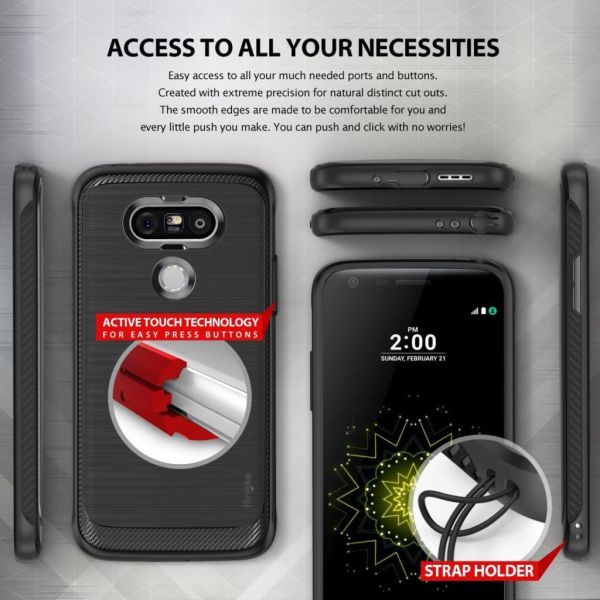 Ringke Onyx G5 ile Uyumlu Kılıf Black Ultra Extra Darbe Dağıtıcı Tam Koruma