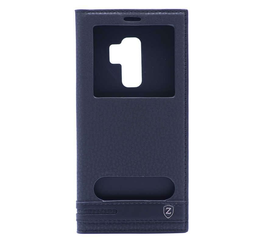 Zore Galaxy S9 ile Uyumlu Elite Serisi Pencereli Kapaklı Kılıf Siyah