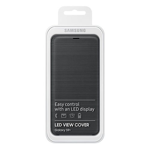 Galaxy S9 Plus ile Uyumlu LED View Cover Kılıf Siyah EF-NG965PBEGWW (Out)