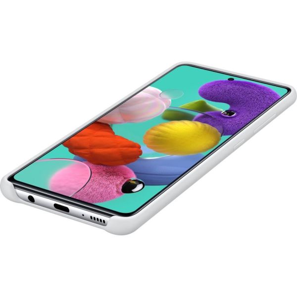 Galaxy A51 ile Uyumlu Silikon Kılıf Beyaz EF-PA515TWEGWW