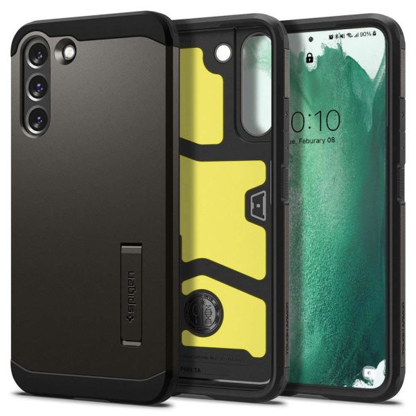 Spigen Galaxy S22 Plus 5G ile Uyumlu Kılıf Tough Armor Military Grade Gunmetal