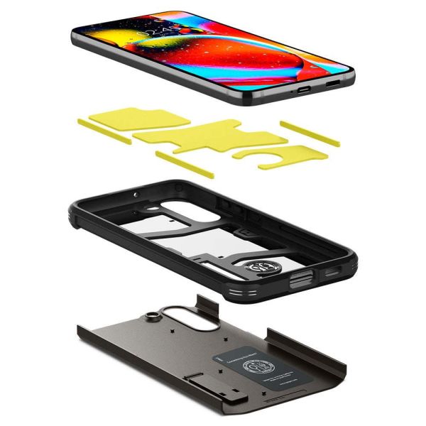 Spigen Galaxy S22 Plus 5G ile Uyumlu Kılıf Tough Armor Military Grade Gunmetal