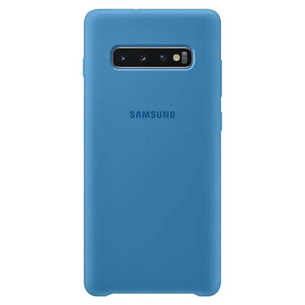 Galaxy S10 Plus ile Uyumlu Kılıf Silicone Cover Mavi EF-PG975TLEGWW