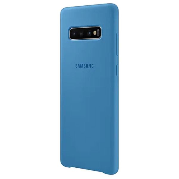 Galaxy S10 Plus ile Uyumlu Kılıf Silicone Cover Mavi EF-PG975TLEGWW