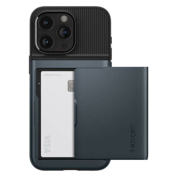 Spigen iPhone 15 Pro Max ile Uyumlu Kılıf Slim Armor CS Metal Slate