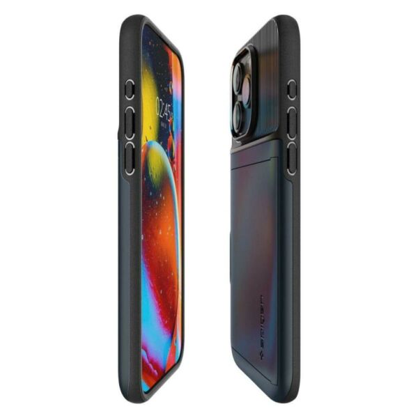 Spigen iPhone 15 Pro Max ile Uyumlu Kılıf Slim Armor CS Metal Slate