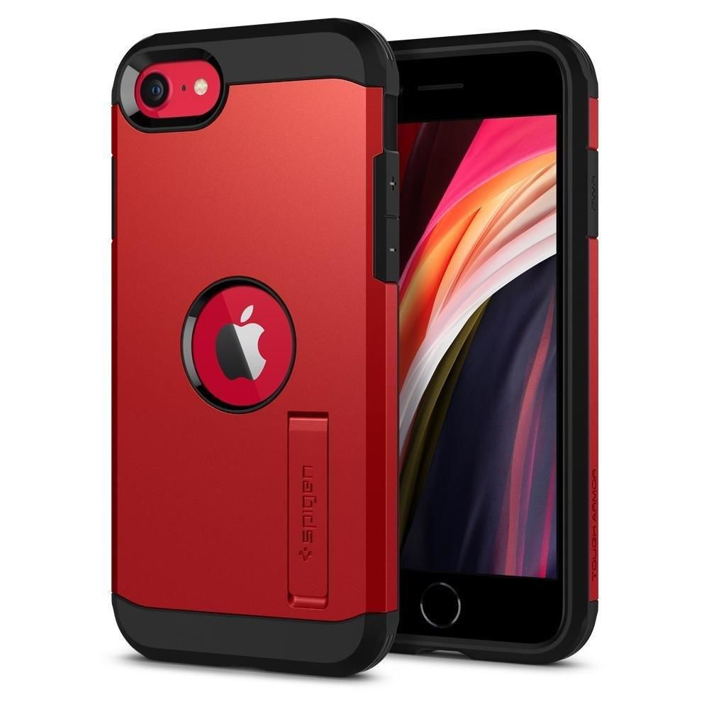 Spigen iPhone SE (2020) ile Uyumlu Kılıf Tough Armor Red