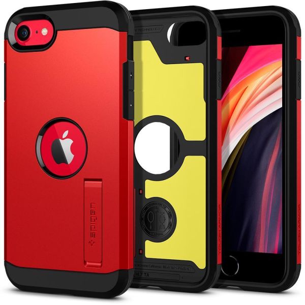 Spigen iPhone SE (2020) ile Uyumlu Kılıf Tough Armor Red