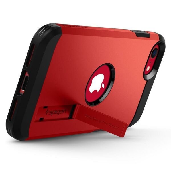 Spigen iPhone SE (2020) ile Uyumlu Kılıf Tough Armor Red