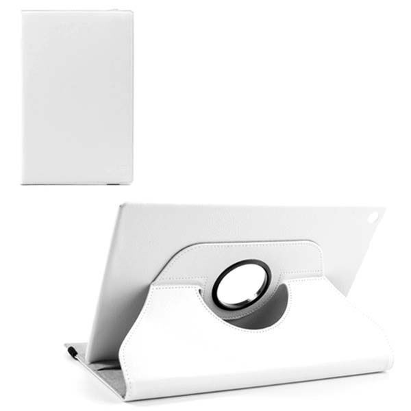 Xperia Tablet Z ile Uyumlu Deri Kılıf 360 Derece Dönebilen  Beyaz Renk