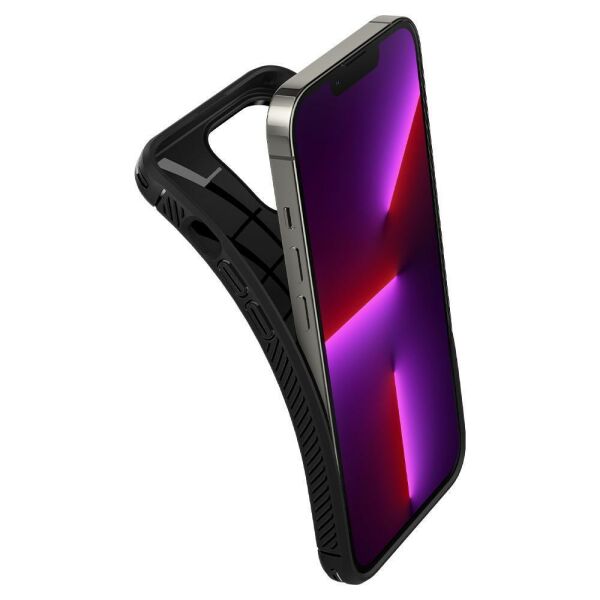 Spigen iPhone 13 Pro ile Uyumlu Kılıf Rugged Armor Matte Black