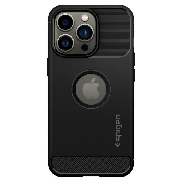 Spigen iPhone 13 Pro ile Uyumlu Kılıf Rugged Armor Matte Black