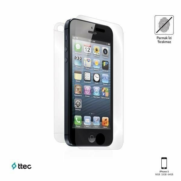 Ttec Profesyonel Ekran Koruyucu Parmak İzi Bırakmayan iPhone 5/5s ile Uyumlu Çift Taraflı  2EK2002