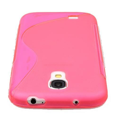 Galaxy S4 i9500 ile Uyumlu Desenli Silikon Kılıf Pembe