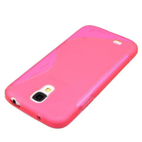 Galaxy S4 i9500 ile Uyumlu Desenli Silikon Kılıf Pembe
