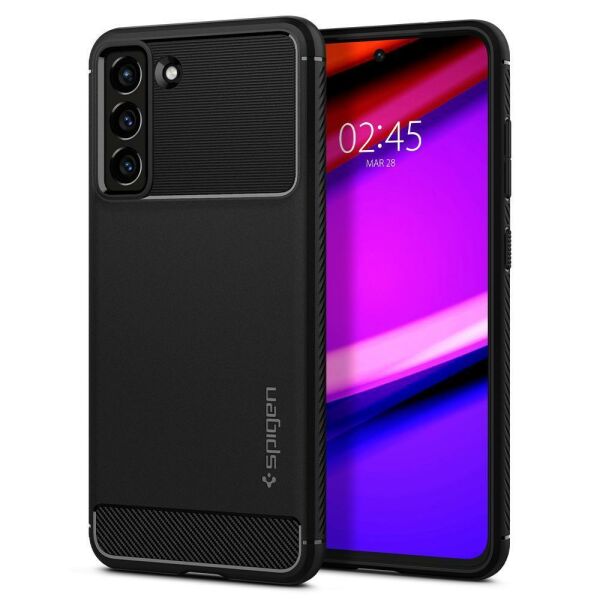 Spigen Galaxy S21 FE ile Uyumlu Kılıf Rugged Armor Matte Black