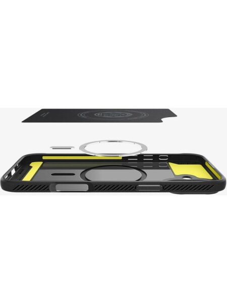 Spigen iPhone 16 Plus ile Uyumlu Kılıf Rugged Armor MagFit MagSafe Özellikli Matte Black
