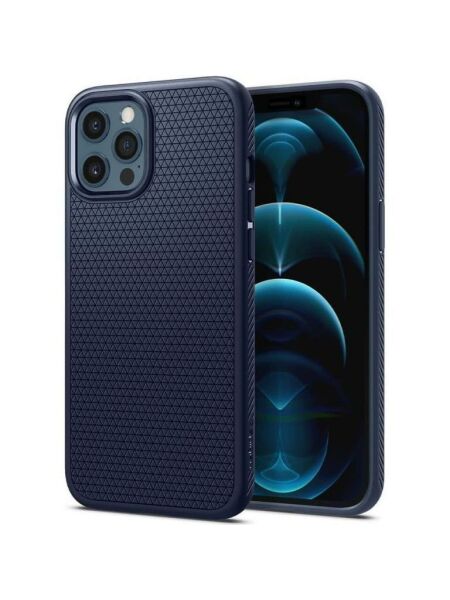 Spigen iPhone 12 Pro Max ile Uyumlu Kılıf Liquid Air Navy Blue