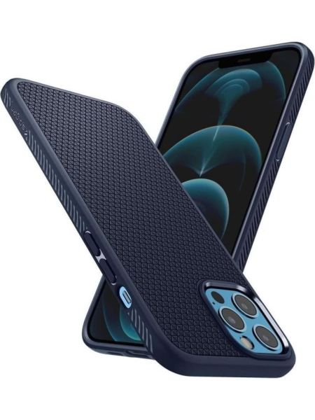 Spigen iPhone 12 Pro Max ile Uyumlu Kılıf Liquid Air Navy Blue