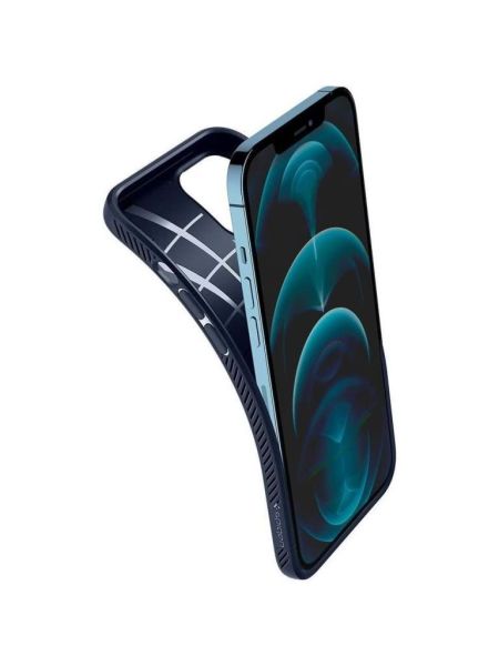 Spigen iPhone 12 Pro Max ile Uyumlu Kılıf Liquid Air Navy Blue