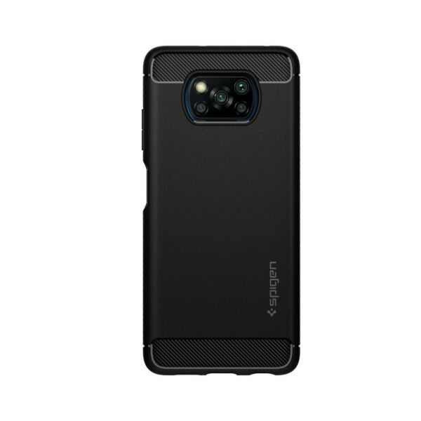 Spigen Poco X3 NFC / Poco X3 Pro ile Uyumlu Kılıf Rugged Armor Matte Black