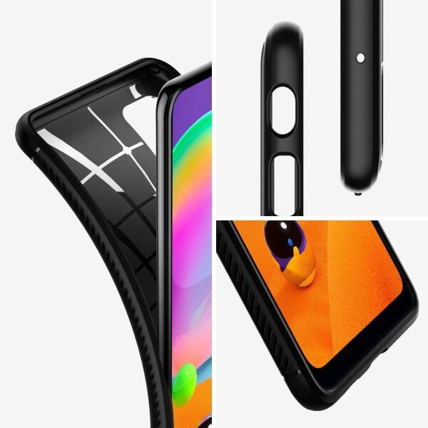 Spigen Galaxy A31 ile Uyumlu Kılıf Rugged Armor Matte Black
