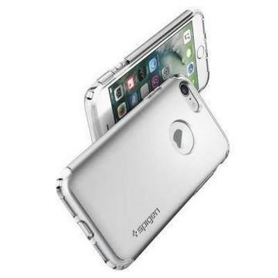 Spigen iPhone 7 ile Uyumlu Kılıf Hybrid Armor Satin Silver