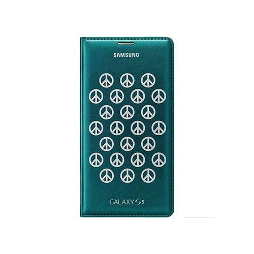 Galaxy S5 ile Uyumlu Moschino Flip Wallet Kılıf Mavi-Gümüş EF-WG900RBEGWW