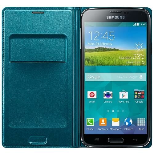 Galaxy S5 ile Uyumlu Flip Wallet Kartlıklı Kılıf EF-WG900BGEGWW Yeşil (Out)