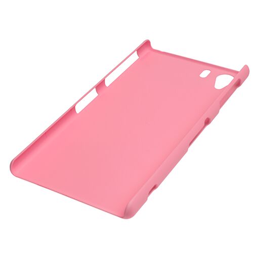 Xperia Z1 C6903 ile Uyumlu Sert Kauçuk Kılıf Pembe Renk