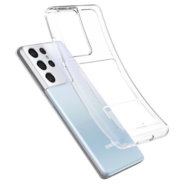 Spigen Galaxy S21 Ultra ile Uyumlu Kılıf Crystal Slot Crystal Clear