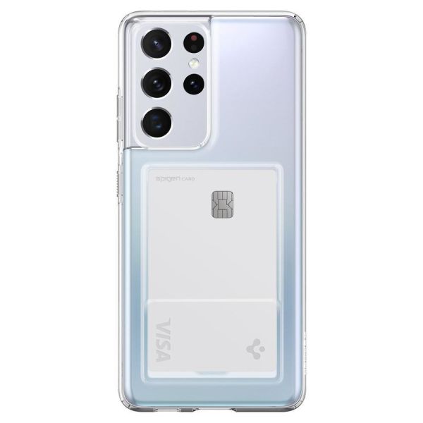 Spigen Galaxy S21 Ultra ile Uyumlu Kılıf Crystal Slot Crystal Clear