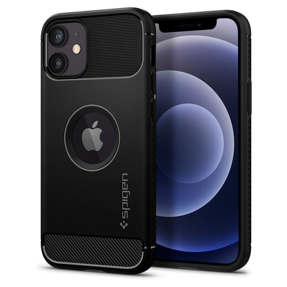 Spigen iPhone 12 Mini ile Uyumlu Kılıf Rugged Armor Matte Black