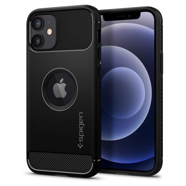 Spigen iPhone 12 Mini ile Uyumlu Kılıf Rugged Armor Matte Black