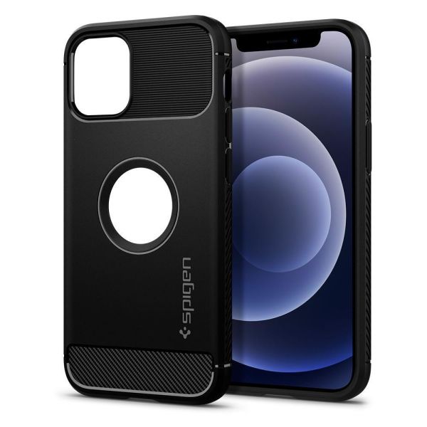 Spigen iPhone 12 Mini ile Uyumlu Kılıf Rugged Armor Matte Black