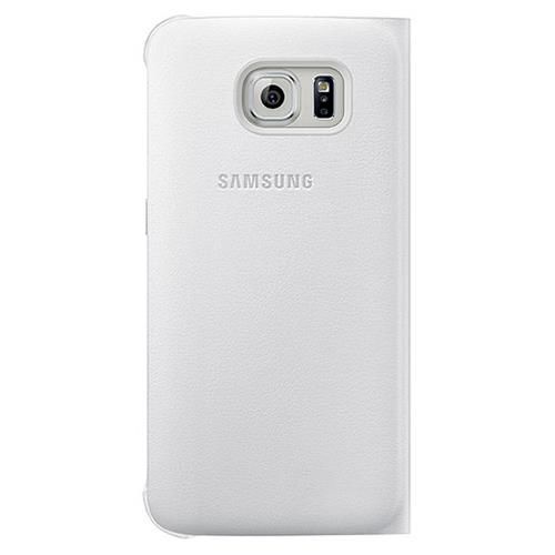 Galaxy S6 Edge ile Uyumlu Flip Wallet (Deri Görünümlü) Beyaz EF-WG925PWEGWW