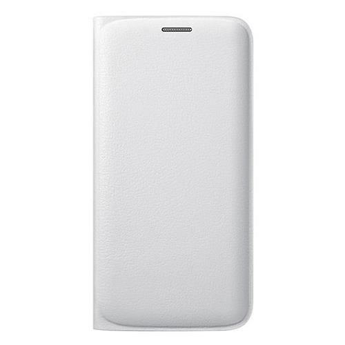 Galaxy S6 Edge ile Uyumlu Flip Wallet (Deri Görünümlü) Beyaz EF-WG925PWEGWW